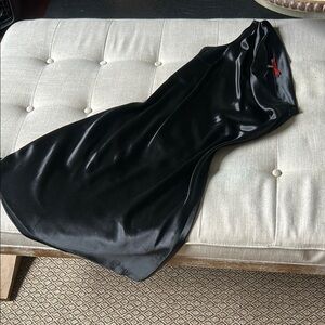 ANR Black Asymmetrical Silk One Shoulder Mini Dress Size 6